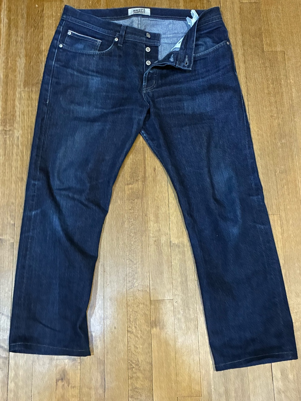 Naked & Famous Weird Guy Men's Straight Dark Indigo Jeans 36x30
